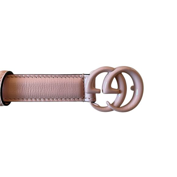 NEW GUCCI BELT Pink Marmont GG Leather Thin 409417 Sz 85 Cm 33 In main image 7